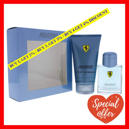 Ferrari Light Essence By For Men - 2 Pc Gift Set 2.5Oz Edt Spray 5Oz Hair And Body Wash