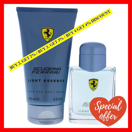 Ferrari Light Essence By For Men - 2 Pc Gift Set 2.5Oz Edt Spray 5Oz Hair And Body Wash