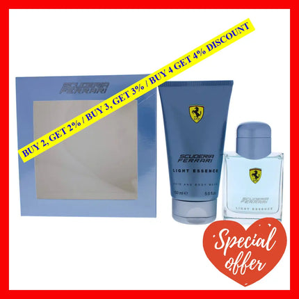 Ferrari Light Essence By For Men - 2 Pc Gift Set 2.5Oz Edt Spray 5Oz Hair And Body Wash