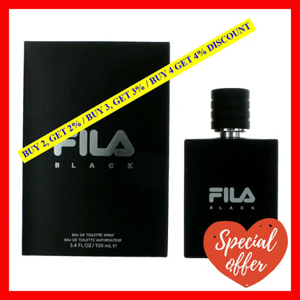 Fila Black By 3.4 Oz Eau De Toilette Spray For Men