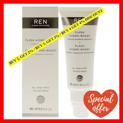 Flash Hydro-Boost Instant Plumping Emulsion By Ren For Unisex - 1.3 Oz