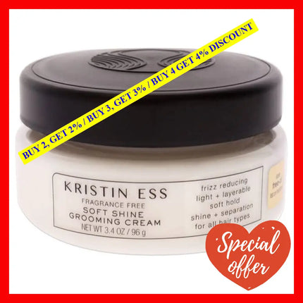 Fragrance Free Soft Shine Grooming Cream By Kristin Ess For Unisex - 3.4 Oz