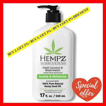 Fresh Coconut And Watermelon Herbal Body Moisturizer By Hempz For Unisex - 17 Oz