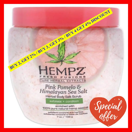 Fresh Fusions Pink Pomelo And Himalayan Sea Salt Herbal Body Scrub By Hempz For Unisex - 7 Oz