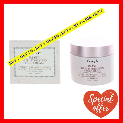 Fresh Rose Deep Hydration Face Cream By 1.6 Oz Facial Moisturizer