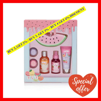 Fruity Blockbuster Set By Tilly For Women - 6 Pc 120Ml Bubble Bath 100Ml Body Mist Cherry Hand