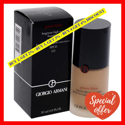 Giorgio Armani Power Fabric Longwear High Cover Foundation Spf 25 - 4.75 Women 1 Oz