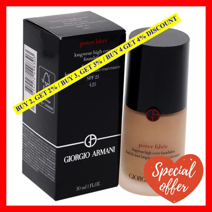 Giorgio Armani Power Fabric Longwear High Cover Foundation Spf 25 - 4.25 Women 1 Oz