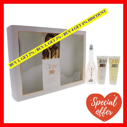 Glow By Jennifer Lopez For Women - 3 Pc Gift Set 3.3Oz Edt Spray 2.5Oz Body Lotion Shower Gel