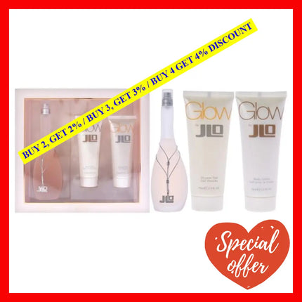 Glow By Jennifer Lopez For Women - 3 Pc Gift Set 3.4Oz Edt Spray 2.5Oz Body Lotion Shower Gel