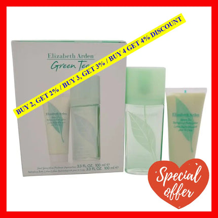 Green Tea By Elizabeth Arden For Women - 2 Pc Gift Set 3.3Oz Scent Spray Body Lotion