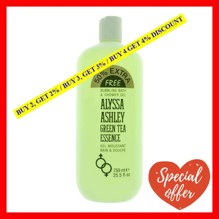 Green Tea Essence By Alyssa Ashley 25.5 Oz Bubbling Bath & Shower Gel For Women