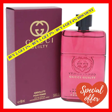 Gucci Guilty Absolute By For Women - 3 Oz Edp Spray