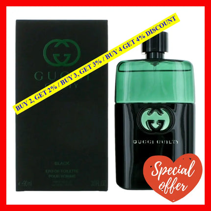 Gucci Guilty Black Pour Homme By 3 Oz Eau De Toilette Spray For Men