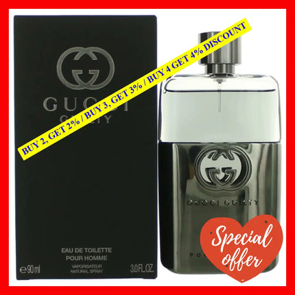 Gucci Guilty Pour Homme By 3 Oz Eau De Toilette Spray For Men