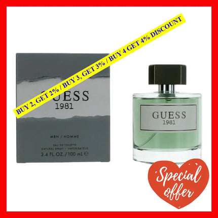 Guess 1981 By 3.4 Oz Eau De Toilette Spray For Men