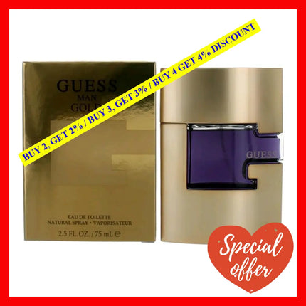 Guess Gold By 2.5 Oz Eau De Toilette Spray For Men