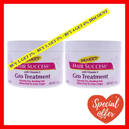 Hair Success Gro Treatment - Pack Of 2 By Palmers For Unisex 7.5 Oz