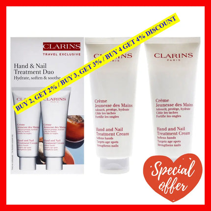 Hand And Nail Treatment Cream Duo By Clarins For Unisex - 2 X 3.4 Oz