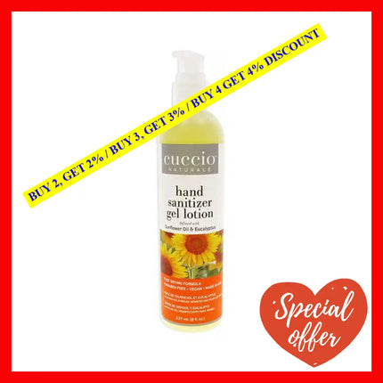 Hand Sanitizer Gel Lotion - Sunflower Oil And Eucalyptus By Cuccio Naturale For Unisex 8 Oz