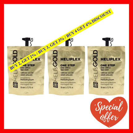 Heliplex One Step Hair Serum By Helis Gold For Unisex - 1.7 Oz Pack Of 3