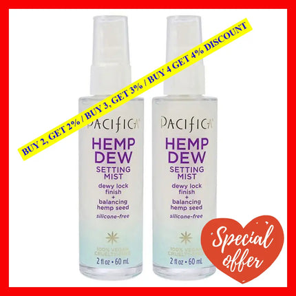 Hemp Dew Setting Mist By Pacifica For Unisex - 2 Oz Face Pack Of