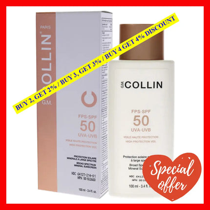 High Protection Veil Spf 50 By G.m. Collin For Unisex - 3.4 Oz Sunscreen