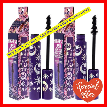 Highest Lash Chronic Volume Mascara - Ultra Black By Pacifica For Women 0.32 Oz Pack Of 2