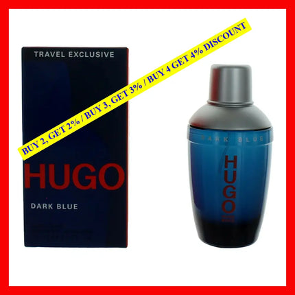 Hugo Dark Blue By Boss 2.5 Oz Eau De Toilette Spray For Men