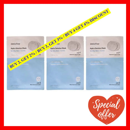 Hydra Solution Mask By Innisfree For Unisex - 0.67 Oz Pack Of 3