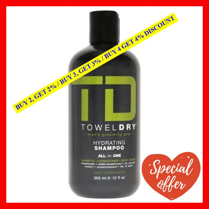 Hydrating Shampoo By Towel Dry For Men - 12 Oz