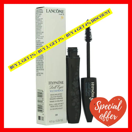 Hypnose Doll Eyes Waterproof Mascara - # 01 So Black By Lancome For Women 0.2 Oz