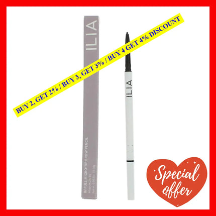 Ilia In Full Micro-Tip Brow Pencil By.003 Oz Eyebrow - Soft Black