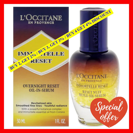 Immortelle Reset Overnight Oil-In Serum By Loccitane For Women - 1 Oz