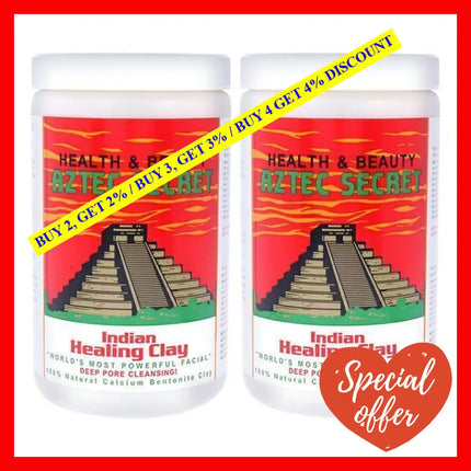 Indian Healing Clay By Aztec Secret For Unisex - 2 Lb Pack Of