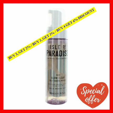 Isle Of Paradise Glow Clear By 6.76 Oz Self Tanning Mousse - Dark