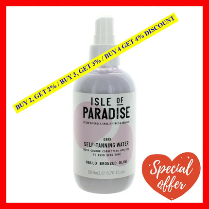 Isle Of Paradise Hello Bronzed Glow By 6.76 Oz Self Tanning Water - Dark