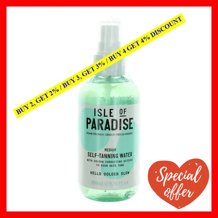 Isle Of Paradise Hello Golden Glow By 6.76 Oz Self Tanning Water - Medium