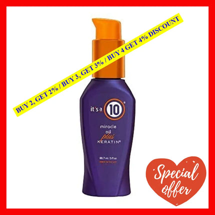 It’s A 10 Haircare Miracle Oil Plus Keratin 3 Fl. Oz. (Pack Of 1)