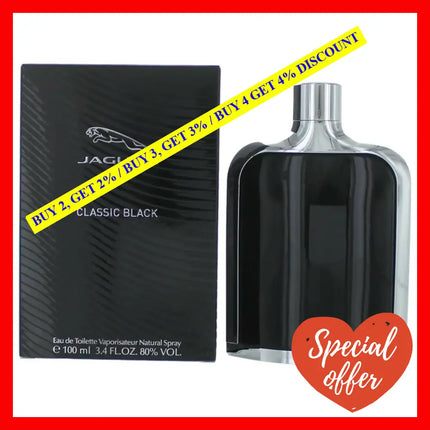 Jaguar Classic Black By 3.4 Oz Eau De Toilette Spray For Men