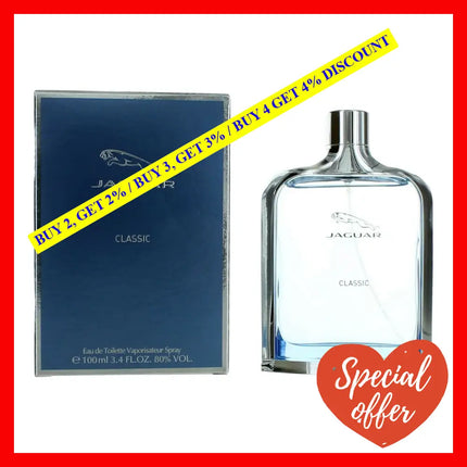 Jaguar Classic Blue By 3.4 Oz Eau De Toilette Spray For Men