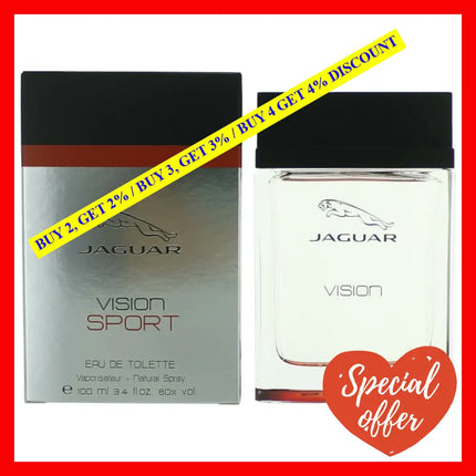 Jaguar Vision Sport By 3.4 Oz Eau De Toilette Spray For Men