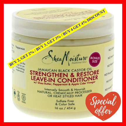 Jamaican Black Castor Oil Reparative Leave-In Conditioner By Shea Moisture For Unisex - 16 Oz