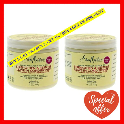 Jamaican Black Castor Oil Reparative Leave-In Conditioner - Pack Of 2 By Shea Moisture For Unisex