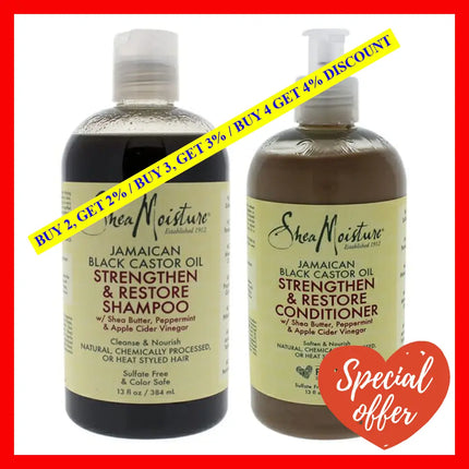 Jamaican Black Castor Oil Strengthen And Grow Kit By Shea Moisture For Unisex - 2 Pc 13Oz Shampoo