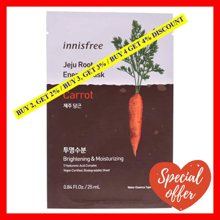 Jeju Root Energy Mask - Carrot By Innisfree For Unisex 0.84 Oz