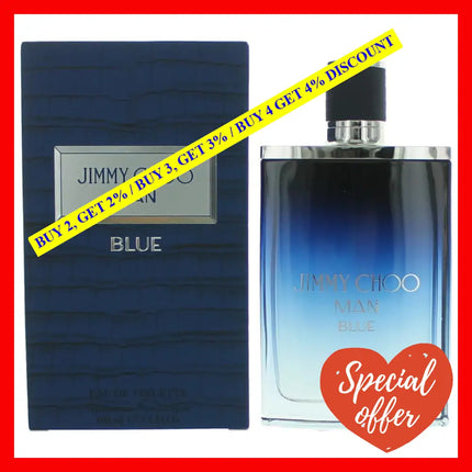 Jimmy Choo Man Blue By 3.3 Oz Eau De Toilette Spray For Men