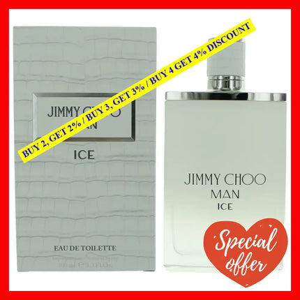 Jimmy Choo Man Ice By 3.3 Oz Eau De Toilette Spray For Men