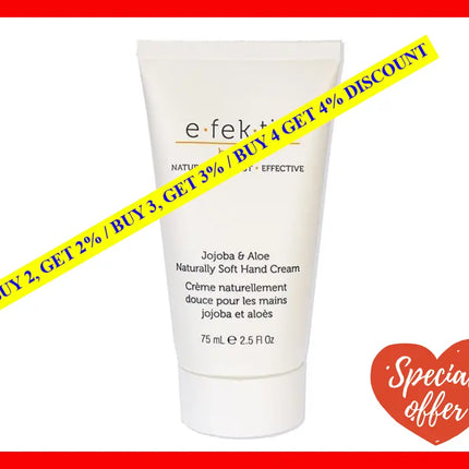 Jojoba And Aloe Naturally Soft Hand Cream By E.fek.tiv For Unisex - 2.5 Oz