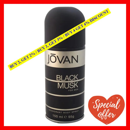 Jovan Black Musk By For Men - 5 Oz Deodorant Body Spray